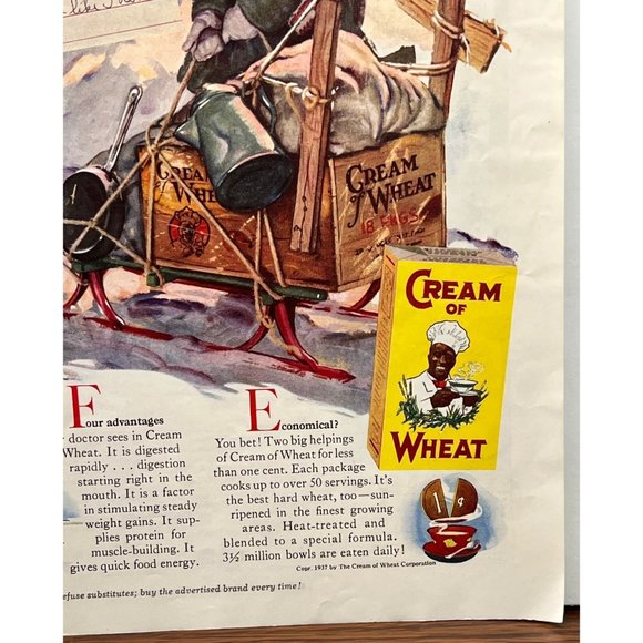 Cream of Wheat Cereal Vintage Print Ad 1938 Goin' Gold Prospectin' Gold Boy Dog - Picture 4 of 5